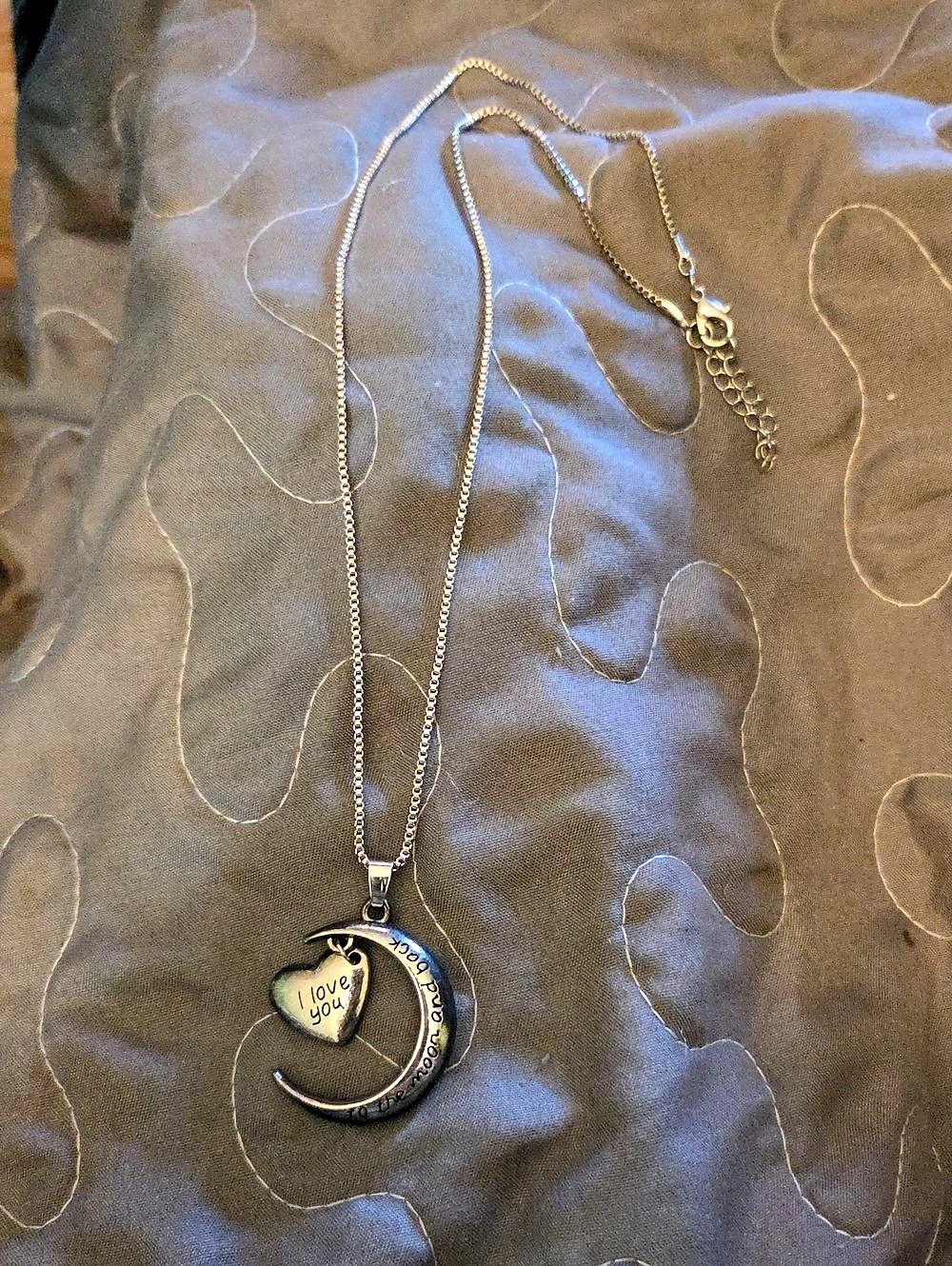 Crescent Moon Heart Pendant Necklace